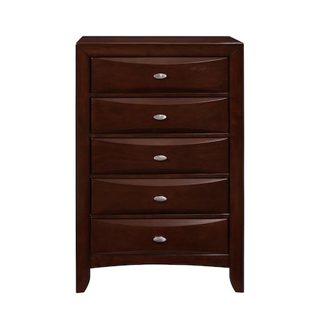 Gfancy Fixtures 48 in. 5 Chambared Drawer with Chest, New Merlot GF3647722